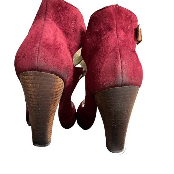 Vintage 1990's Seychelles Suede Vintagey Pin Up Peep Toe Heels. - Picture 6 of 9